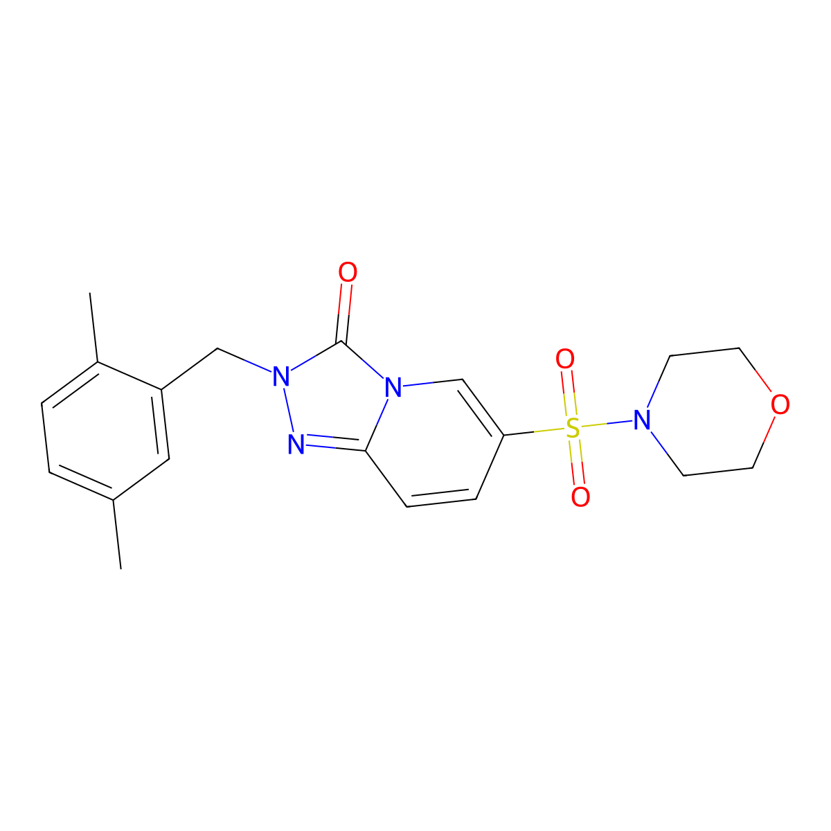 2-(2,5-dimethylbenzyl)-6-(morpholinosulfonyl)-[1,2,4]triazolo[4,3-a]pyridin-3(2H)-one molecular structure, CAS 1251643-01-2