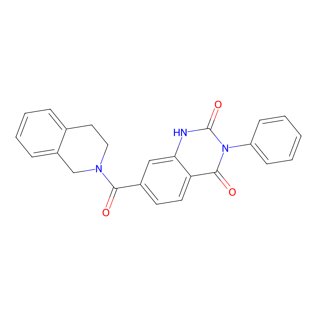 3-Phenyl-7-(1,2,3,4-tetrahydroisoquinoline-2-carbonyl)-1,2,3,4-tetrahydroquinazoline-2,4-dione molecular structure, CAS 1251643-49-8