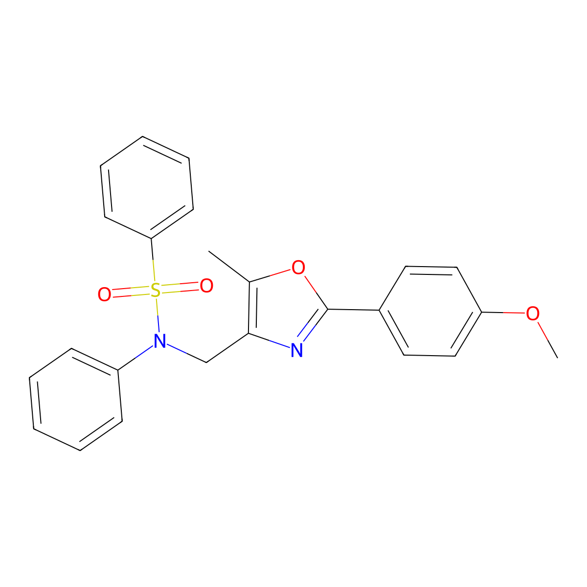 N-{[2-(4-methoxyphenyl)-5-methyl-1,3-oxazol-4-yl]methyl}-N-phenylbenzenesulfonamide molecular structure, CAS 1251644-08-2