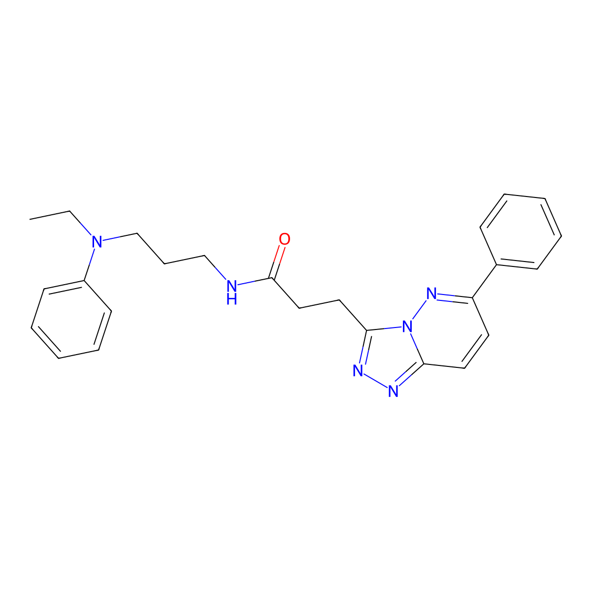 N-{3-[ethyl(phenyl)amino]propyl}-3-{6-phenyl-[1,2,4]triazolo[4,3-b]pyridazin-3-yl}propanamide molecular structure, CAS 1251644-35-5