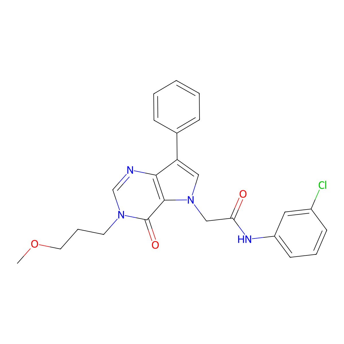 N-(3-chlorophenyl)-2-[3-(3-methoxypropyl)-4-oxo-7-phenyl-3H,4H,5H-pyrrolo[3,2-d]pyrimidin-5-yl]acetamide molecular structure, CAS 1251646-54-4