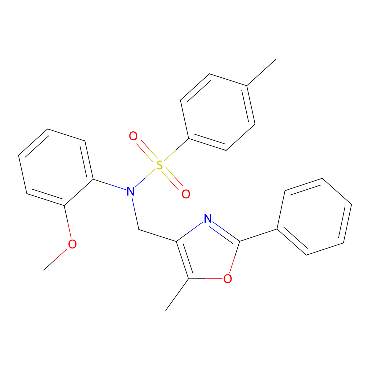 N-(2-methoxyphenyl)-4-methyl-N-((5-methyl-2-phenyloxazol-4-yl)methyl)benzenesulfonamide molecular structure, CAS 1251647-78-5
