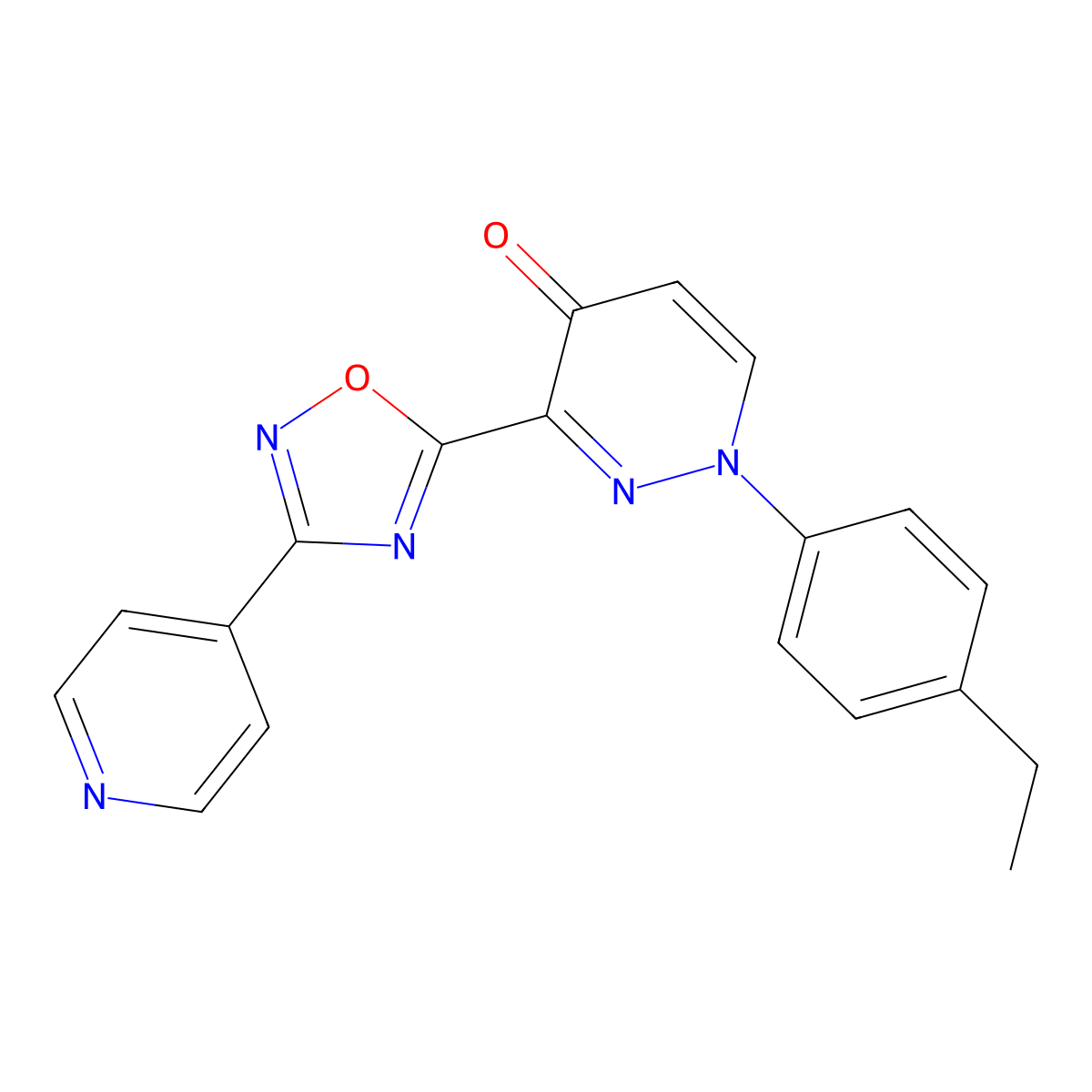 1-(4-ethylphenyl)-3-(3-(pyridin-4-yl)-1,2,4-oxadiazol-5-yl)pyridazin-4(1H)-one molecular structure, CAS 1251648-12-0