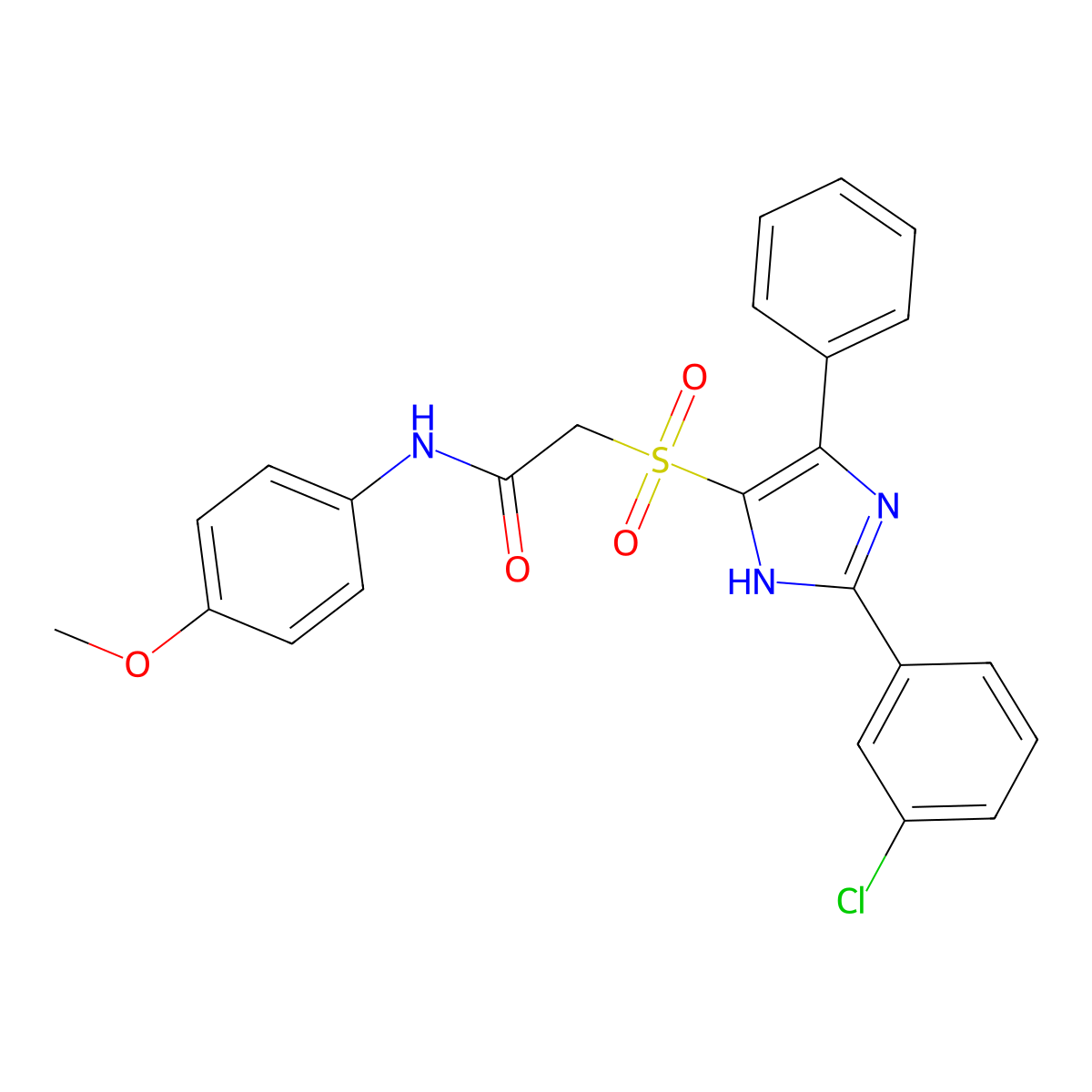 2-{[2-(3-chlorophenyl)-5-phenyl-1H-imidazol-4-yl]sulfonyl}-N-(4-methoxyphenyl)acetamide molecular structure, CAS 1251648-68-6