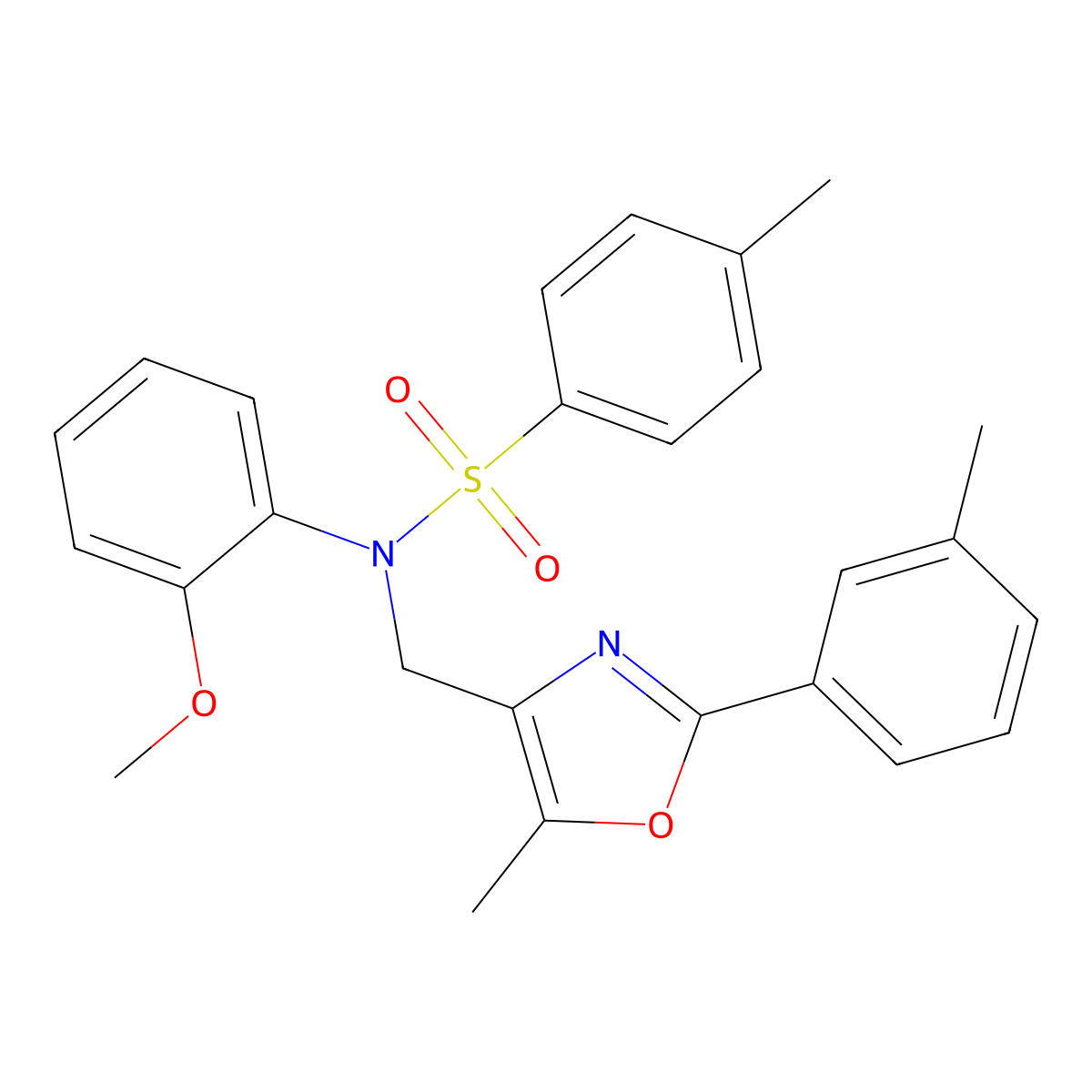 N-(2-methoxyphenyl)-4-methyl-N-{[5-methyl-2-(3-methylphenyl)-1,3-oxazol-4-yl]methyl}benzene-1-sulfonamide molecular structure, CAS 1251648-84-6