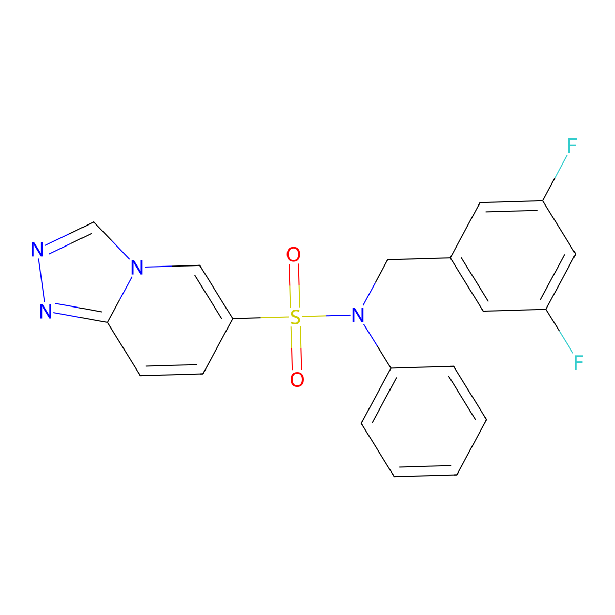 N-[(3,5-difluorophenyl)methyl]-N-phenyl-[1,2,4]triazolo[4,3-a]pyridine-6-sulfonamide molecular structure, CAS 1251649-11-2