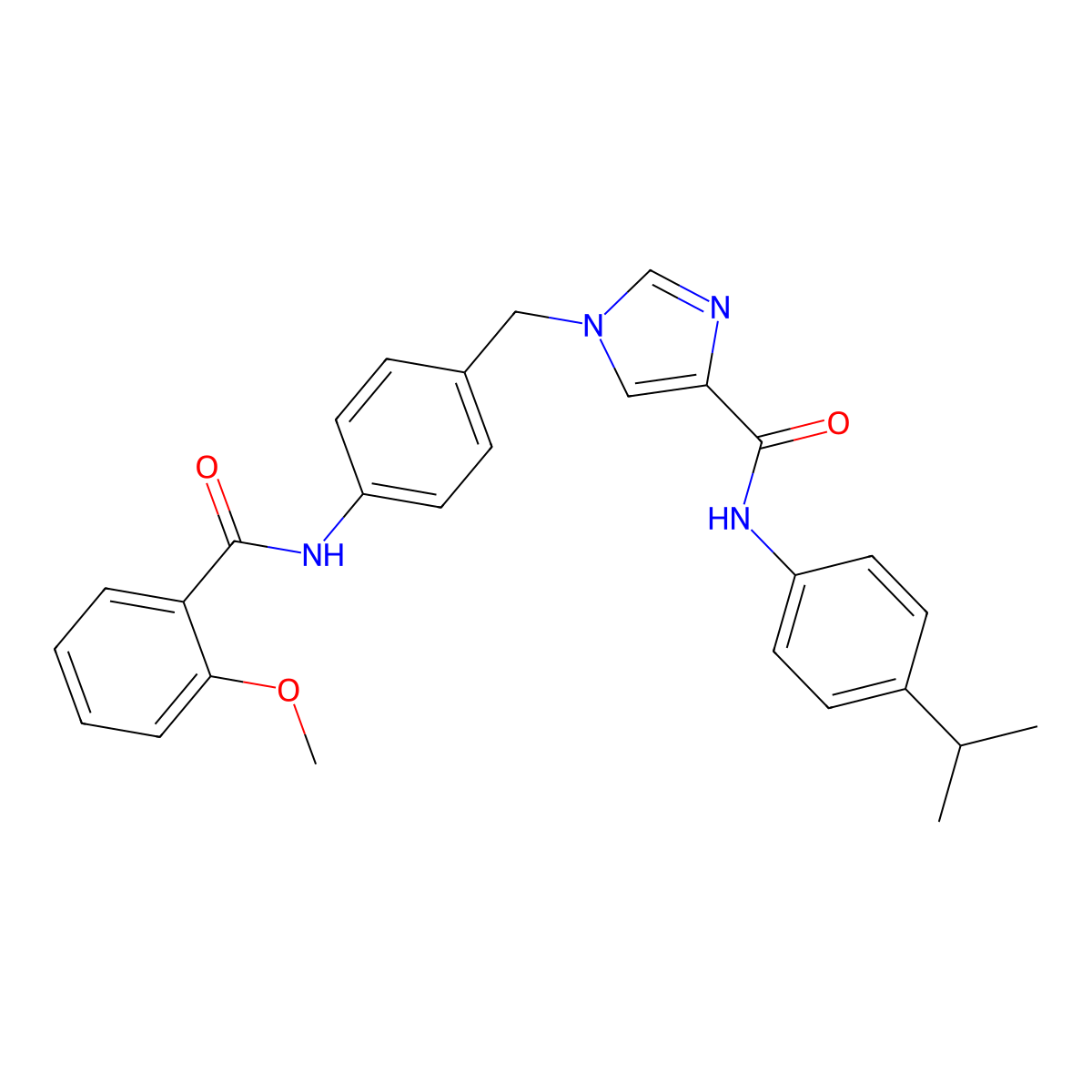 N-(4-isopropylphenyl)-1-(4-(2-methoxybenzamido)benzyl)-1H-imidazole-4-carboxamide molecular structure, CAS 1251649-85-0