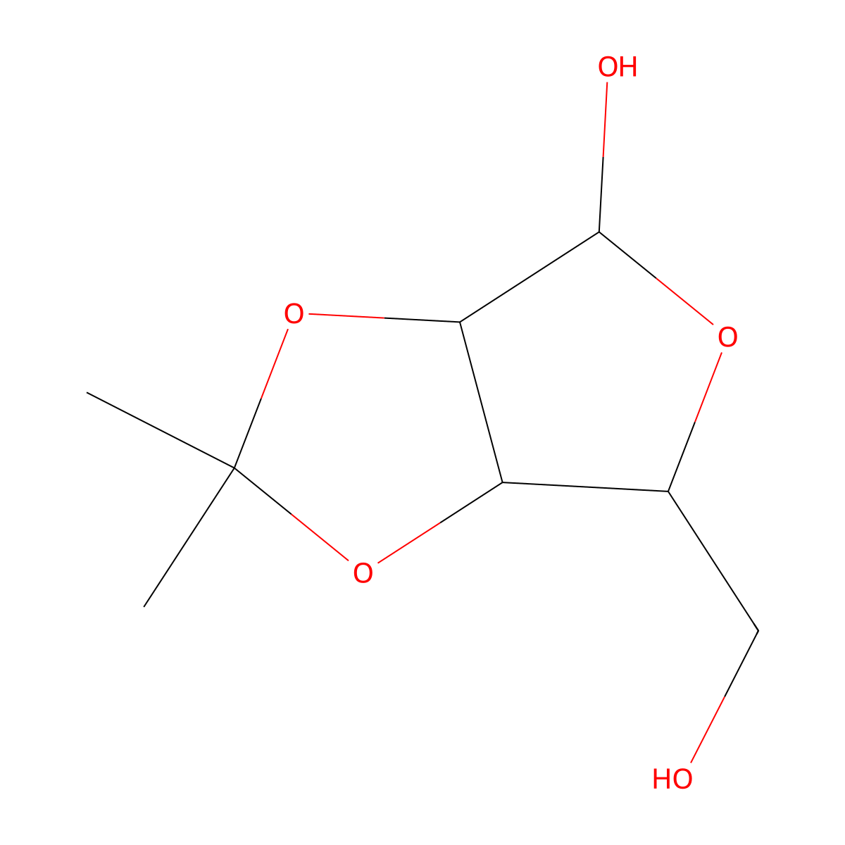 2,3-o-Isopropylidene-l-ribofuranose molecular structure, CAS 125165-31-3