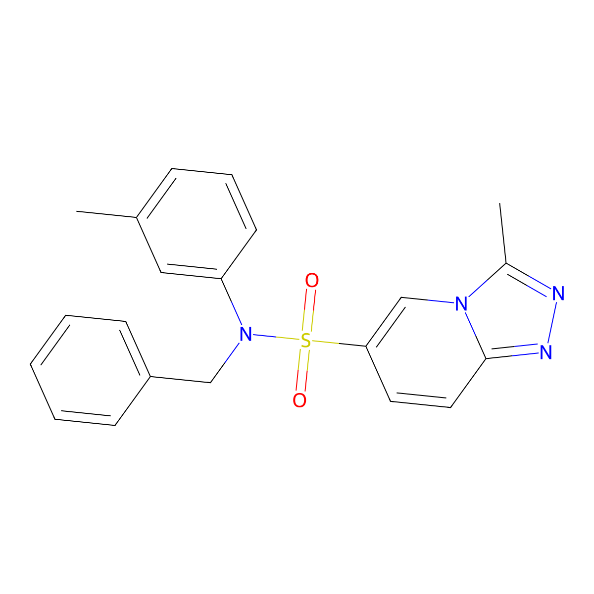 N-Benzyl-3-methyl-N-(3-methylphenyl)-[1,2,4]triazolo[4,3-A]pyridine-6-sulfonamide molecular structure, CAS 1251650-24-4