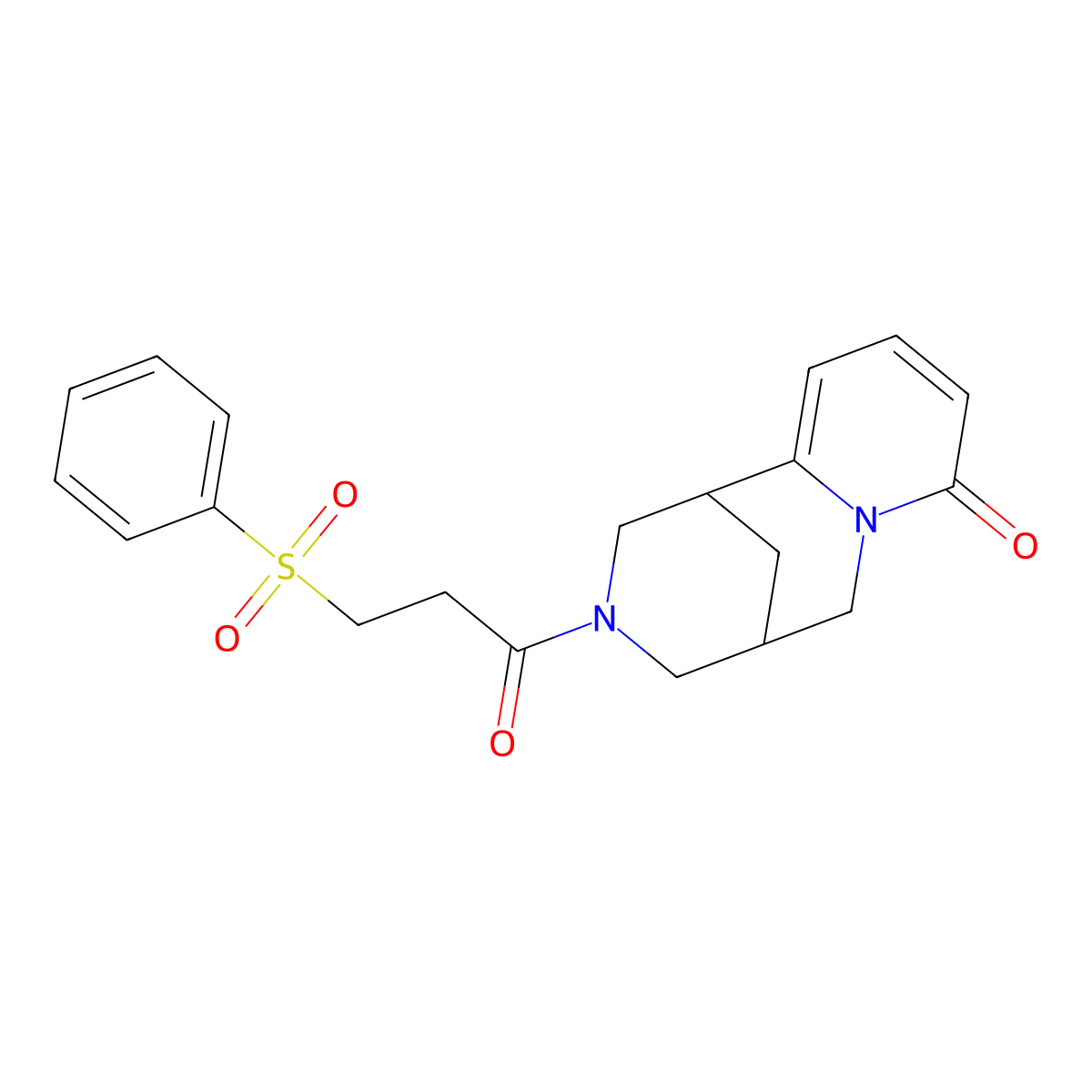 3-(3-(phenylsulfonyl)propanoyl)-3,4,5,6-tetrahydro-1H-1,5-methanopyrido[1,2-a][1,5]diazocin-8(2H)-one molecular structure, CAS 1251652-17-1