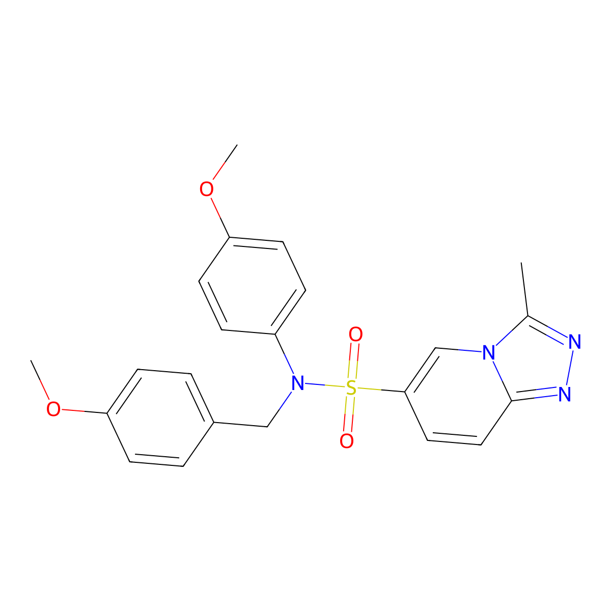 N-(4-methoxyphenyl)-N-[(4-methoxyphenyl)methyl]-3-methyl-[1,2,4]triazolo[4,3-a]pyridine-6-sulfonamide molecular structure, CAS 1251652-66-0