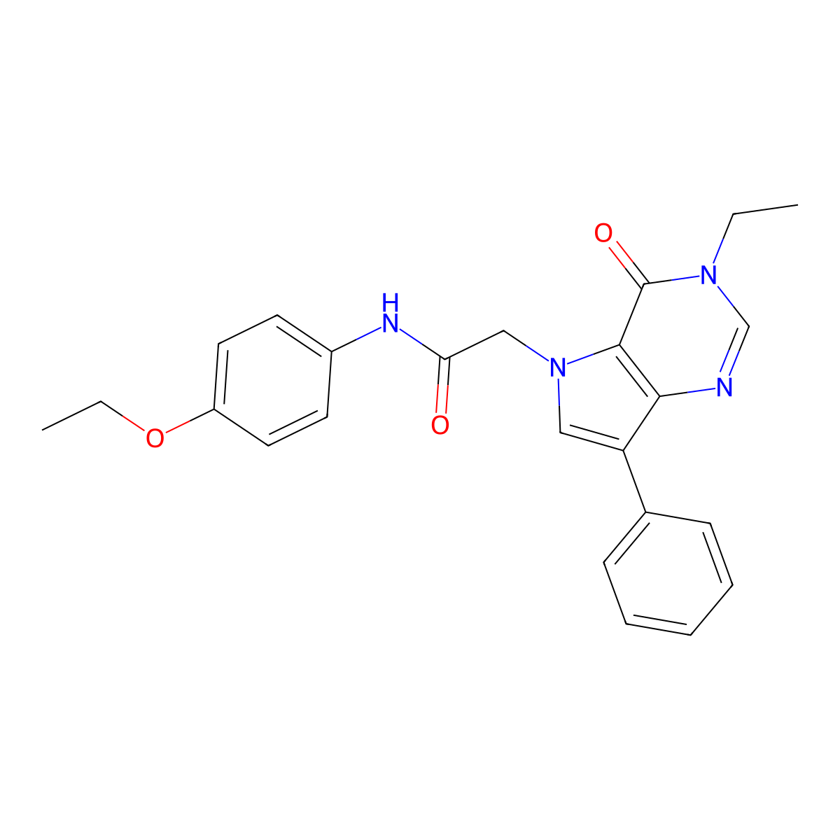 N-(4-ethoxyphenyl)-2-(3-ethyl-4-oxo-7-phenyl-3,4-dihydro-5H-pyrrolo[3,2-d]pyrimidin-5-yl)acetamide molecular structure, CAS 1251653-11-8