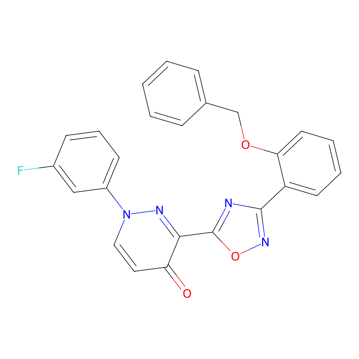 3-(3-(2-(benzyloxy)phenyl)-1,2,4-oxadiazol-5-yl)-1-(3-fluorophenyl)pyridazin-4(1H)-one molecular structure, CAS 1251654-79-1