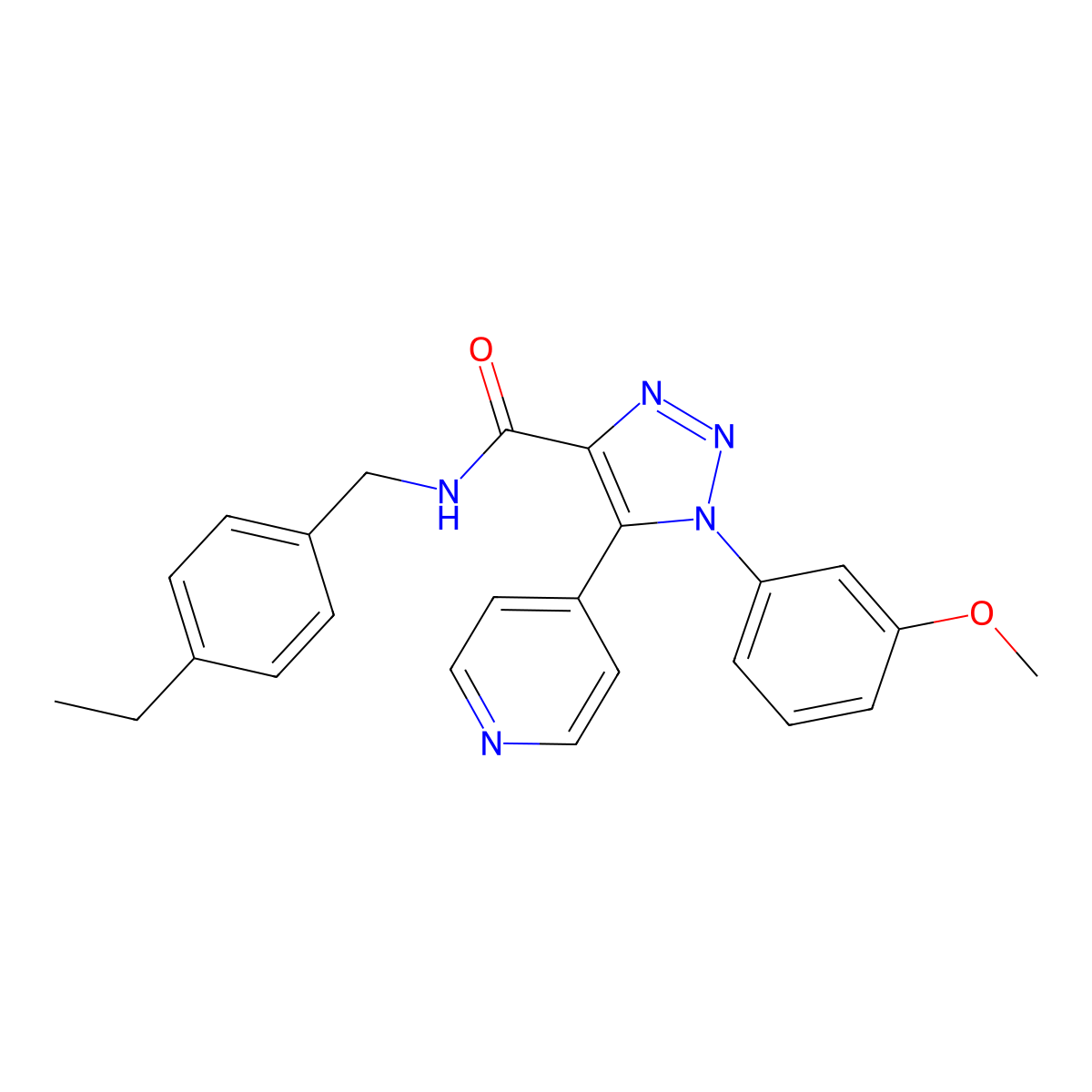 N-(4-ethylbenzyl)-1-(3-methoxyphenyl)-5-(pyridin-4-yl)-1H-1,2,3-triazole-4-carboxamide molecular structure, CAS 1251654-81-5
