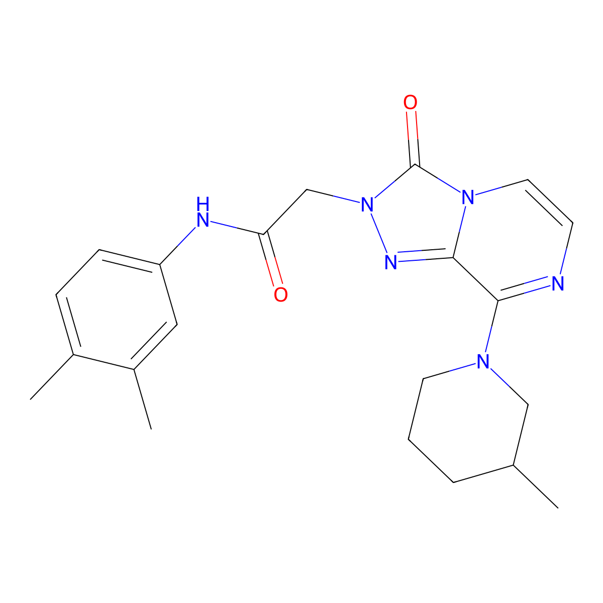 N-(3,4-dimethylphenyl)-2-[8-(3-methylpiperidin-1-yl)-3-oxo[1,2,4]triazolo[4,3-a]pyrazin-2(3H)-yl]acetamide molecular structure, CAS 1251656-01-5