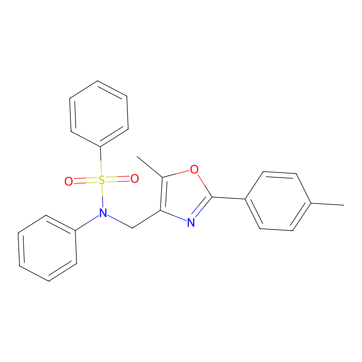 N-{[5-methyl-2-(4-methylphenyl)-1,3-oxazol-4-yl]methyl}-N-phenylbenzenesulfonamide molecular structure, CAS 1251656-41-3