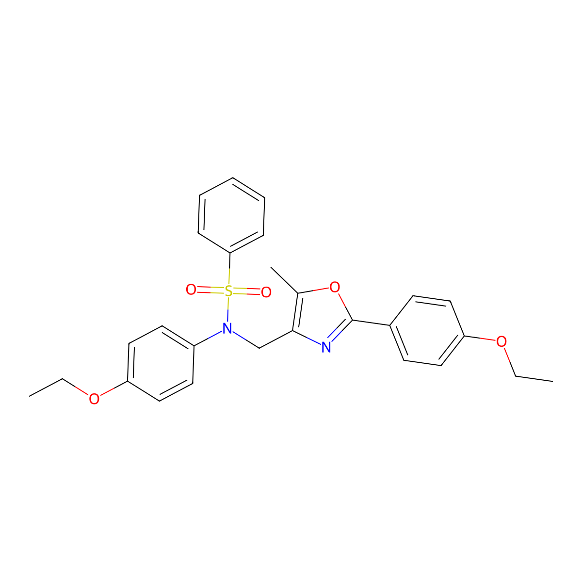 N-(4-ethoxyphenyl)-N-{[2-(4-ethoxyphenyl)-5-methyl-1,3-oxazol-4-yl]methyl}benzenesulfonamide molecular structure, CAS 1251656-99-1