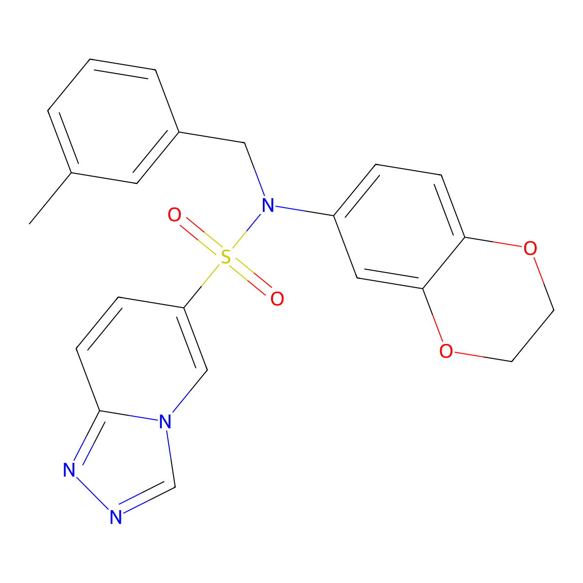 N-(2,3-dihydrobenzo[b][1,4]dioxin-6-yl)-N-(3-methylbenzyl)-[1,2,4]triazolo[4,3-a]pyridine-6-sulfonamide molecular structure, CAS 1251657-19-8