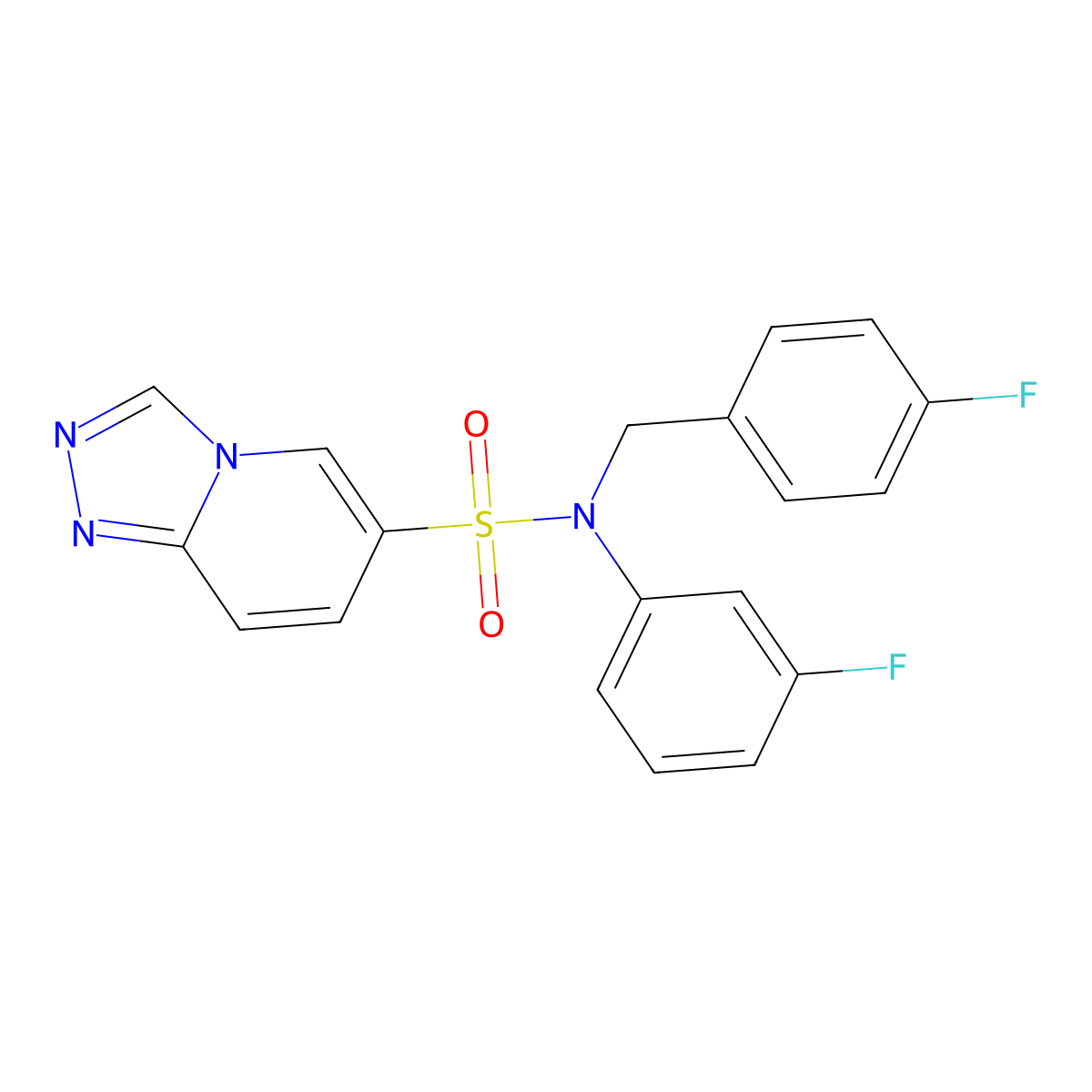 N-(3-fluorophenyl)-N-[(4-fluorophenyl)methyl]-[1,2,4]triazolo[4,3-a]pyridine-6-sulfonamide molecular structure, CAS 1251658-14-6