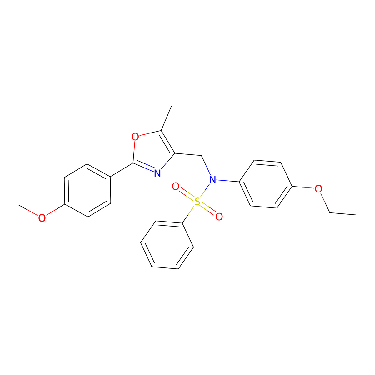 N-(4-ethoxyphenyl)-N-{[2-(4-methoxyphenyl)-5-methyl-1,3-oxazol-4-yl]methyl}benzenesulfonamide molecular structure, CAS 1251658-46-4