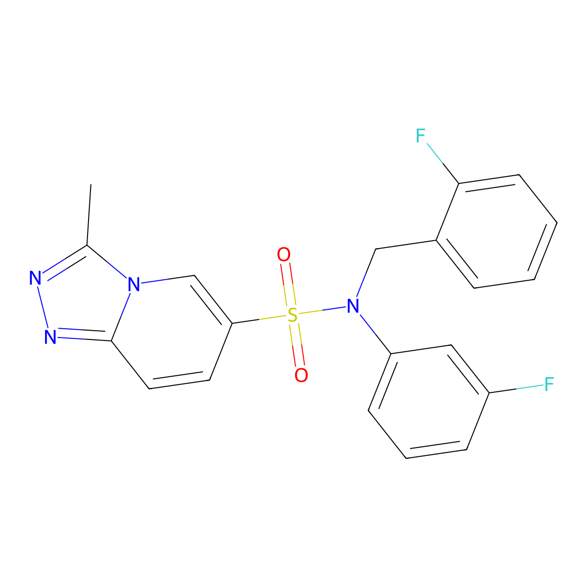 N-(3-fluorophenyl)-N-[(2-fluorophenyl)methyl]-3-methyl-[1,2,4]triazolo[4,3-a]pyridine-6-sulfonamide molecular structure, CAS 1251660-07-7