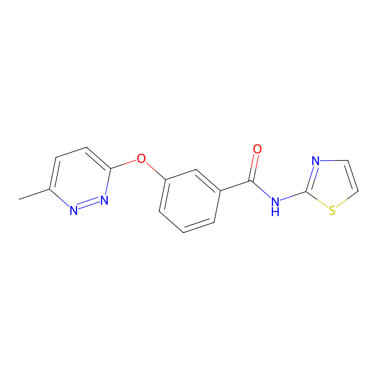 3-((6-methylpyridazin-3-yl)oxy)-N-(thiazol-2-yl)benzamide molecular structure, CAS 1251660-59-9