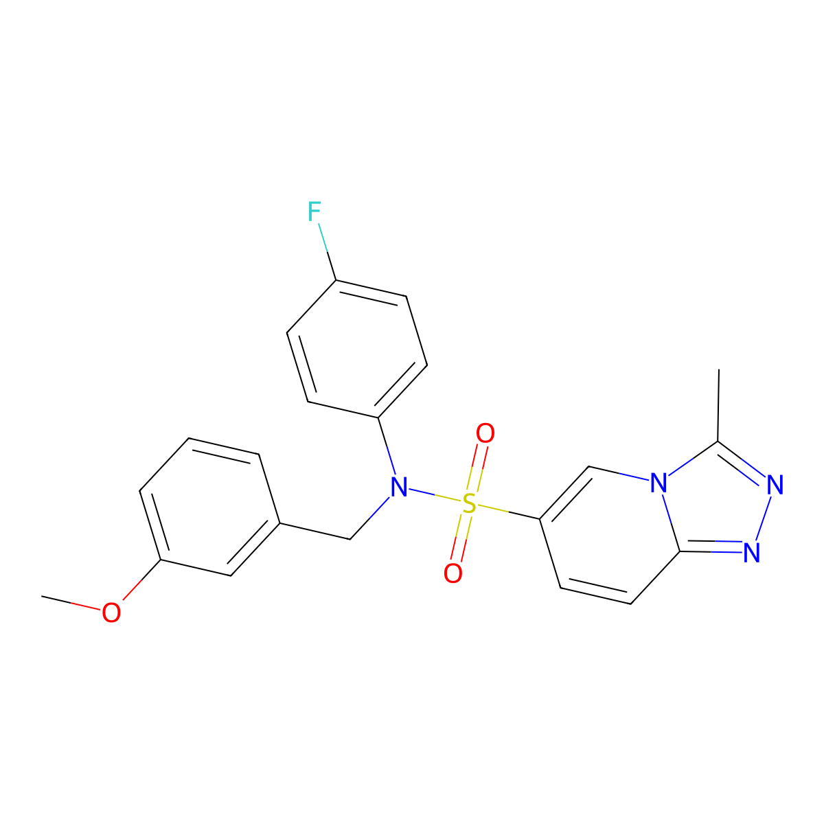 N-(4-fluorophenyl)-N-[(3-methoxyphenyl)methyl]-3-methyl-[1,2,4]triazolo[4,3-a]pyridine-6-sulfonamide molecular structure, CAS 1251661-45-6