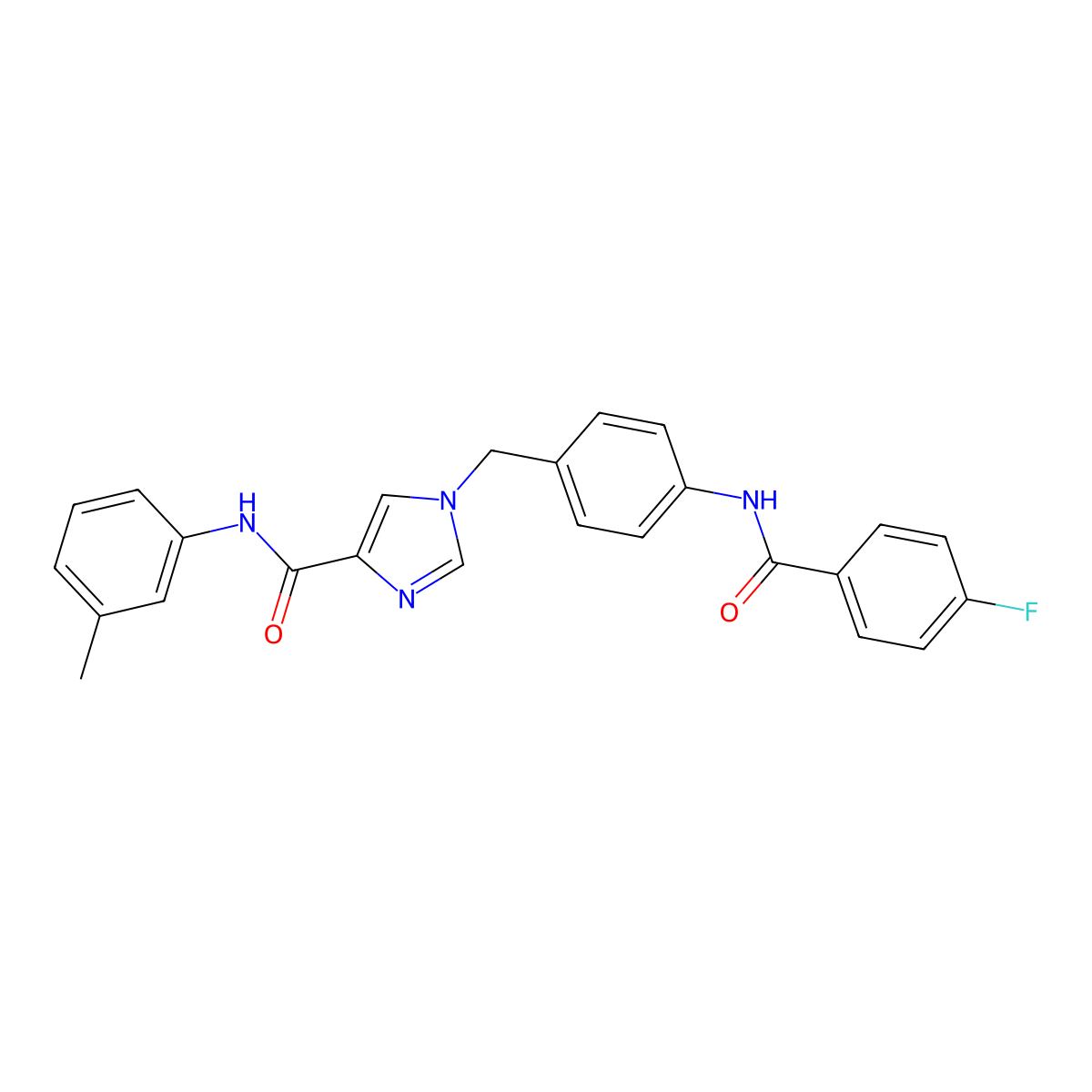 1-(4-(4-fluorobenzamido)benzyl)-N-(m-tolyl)-1H-imidazole-4-carboxamide molecular structure, CAS 1251662-24-4