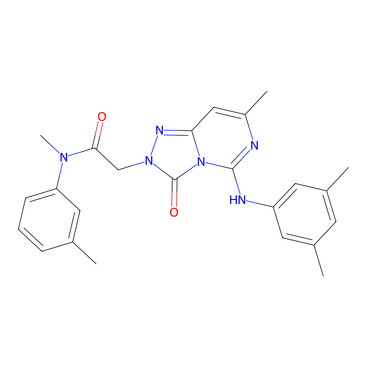 2-{5-[(3,5-dimethylphenyl)amino]-7-methyl-3-oxo-2H,3H-[1,2,4]triazolo[4,3-c]pyrimidin-2-yl}-N-methyl-N-(3-methylphenyl)acetamide molecular structure, CAS 1251662-26-6