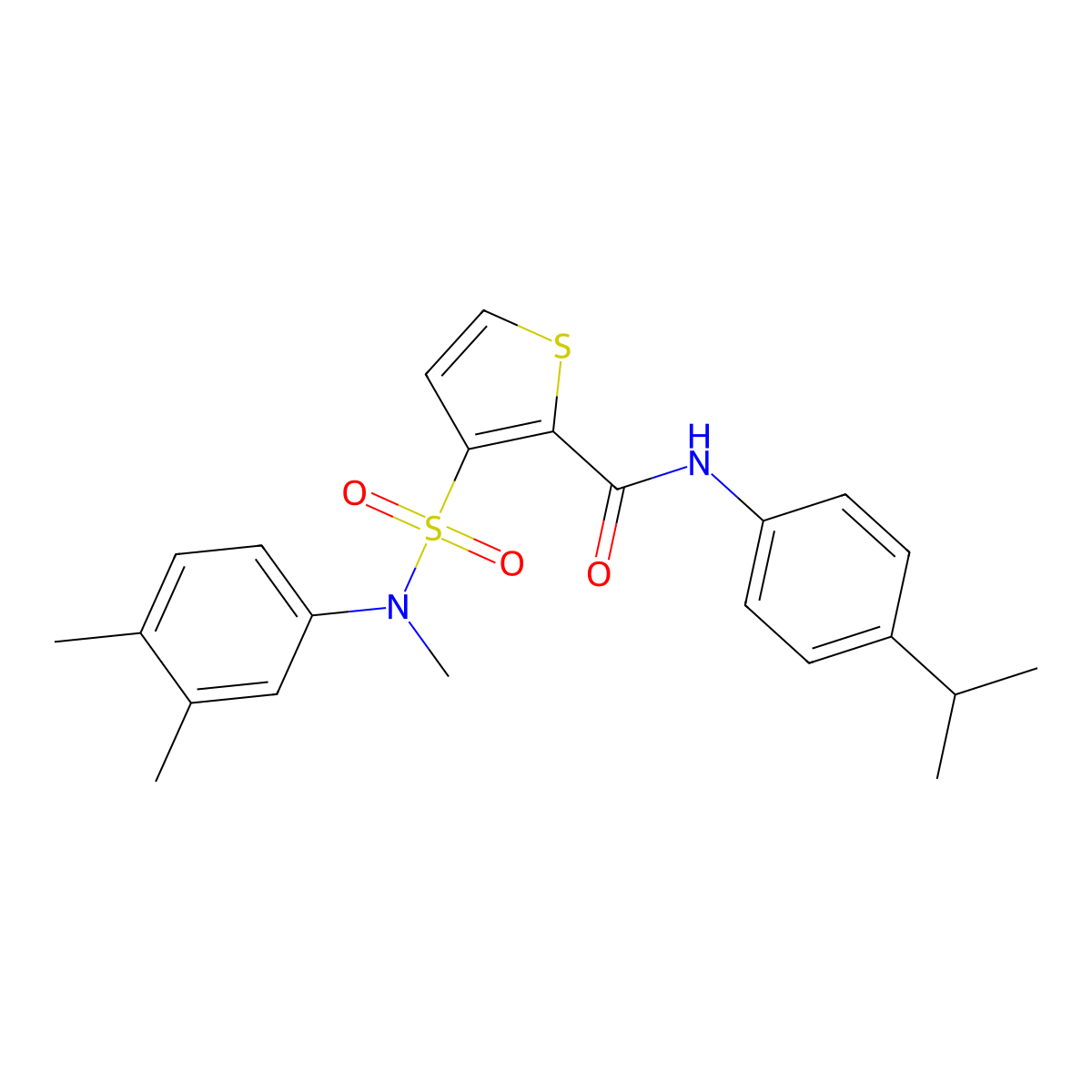 3-[(3,4-dimethylphenyl)(methyl)sulfamoyl]-N-[4-(propan-2-yl)phenyl]thiophene-2-carboxamide molecular structure, CAS 1251662-51-7