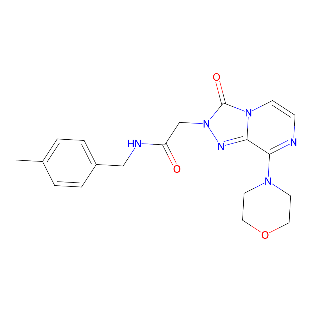 N-(4-methylbenzyl)-2-(8-morpholino-3-oxo-[1,2,4]triazolo[4,3-a]pyrazin-2(3H)-yl)acetamide molecular structure, CAS 1251662-81-3
