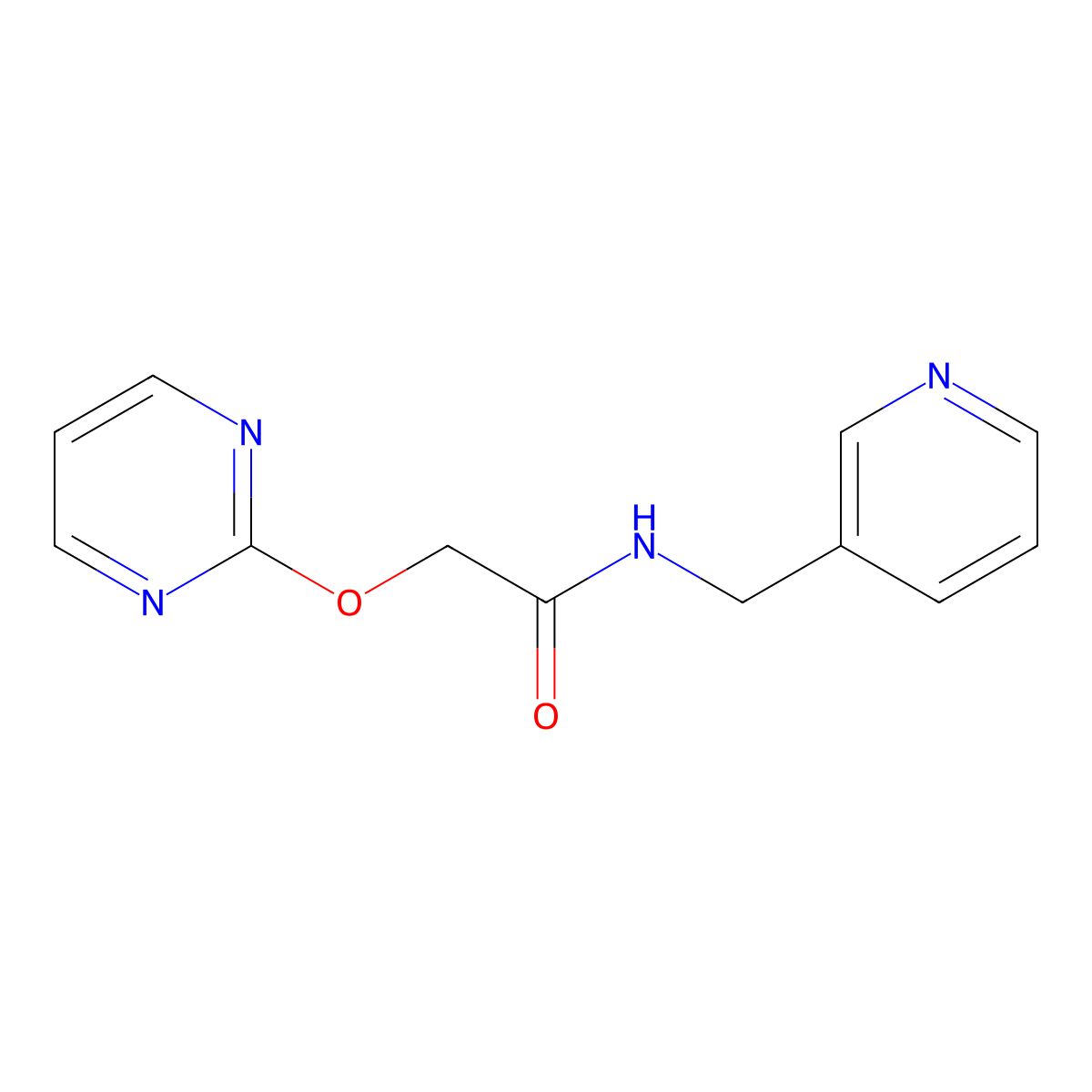 N-(pyridin-3-ylmethyl)-2-(pyrimidin-2-yloxy)acetamide molecular structure, CAS 1251662-99-3
