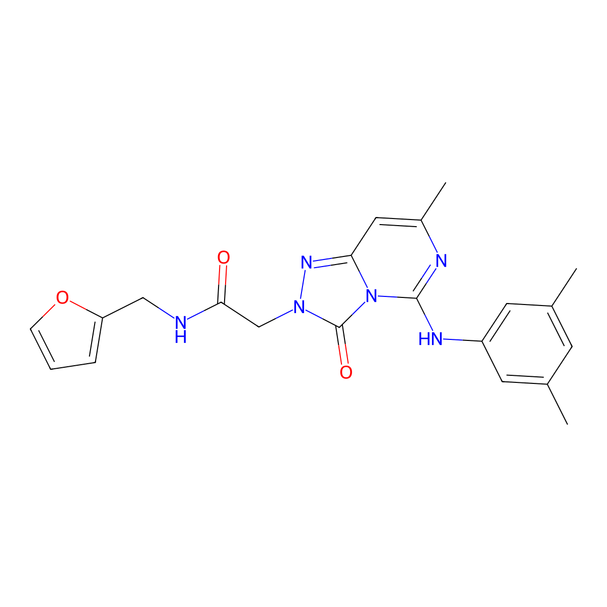 2-[5-(3,5-dimethylanilino)-7-methyl-3-oxo[1,2,4]triazolo[4,3-c]pyrimidin-2(3H)-yl]-N~1~-(2-furylmethyl)acetamide molecular structure, CAS 1251664-35-3