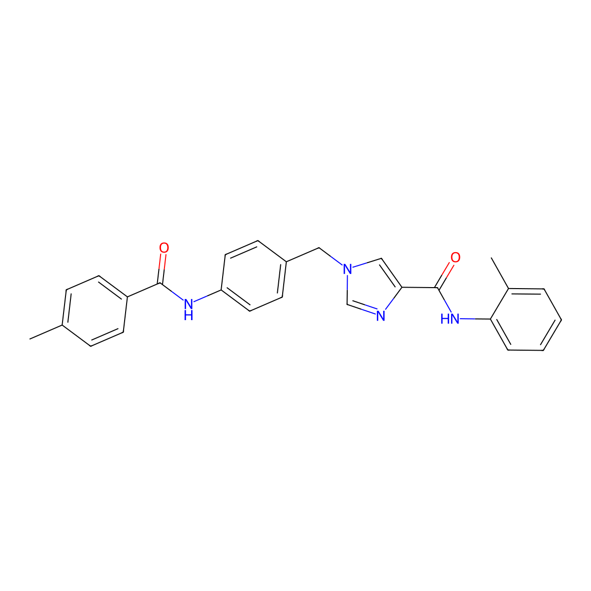 1-{[4-(4-methylbenzamido)phenyl]methyl}-N-(2-methylphenyl)-1H-imidazole-4-carboxamide molecular structure, CAS 1251664-52-4
