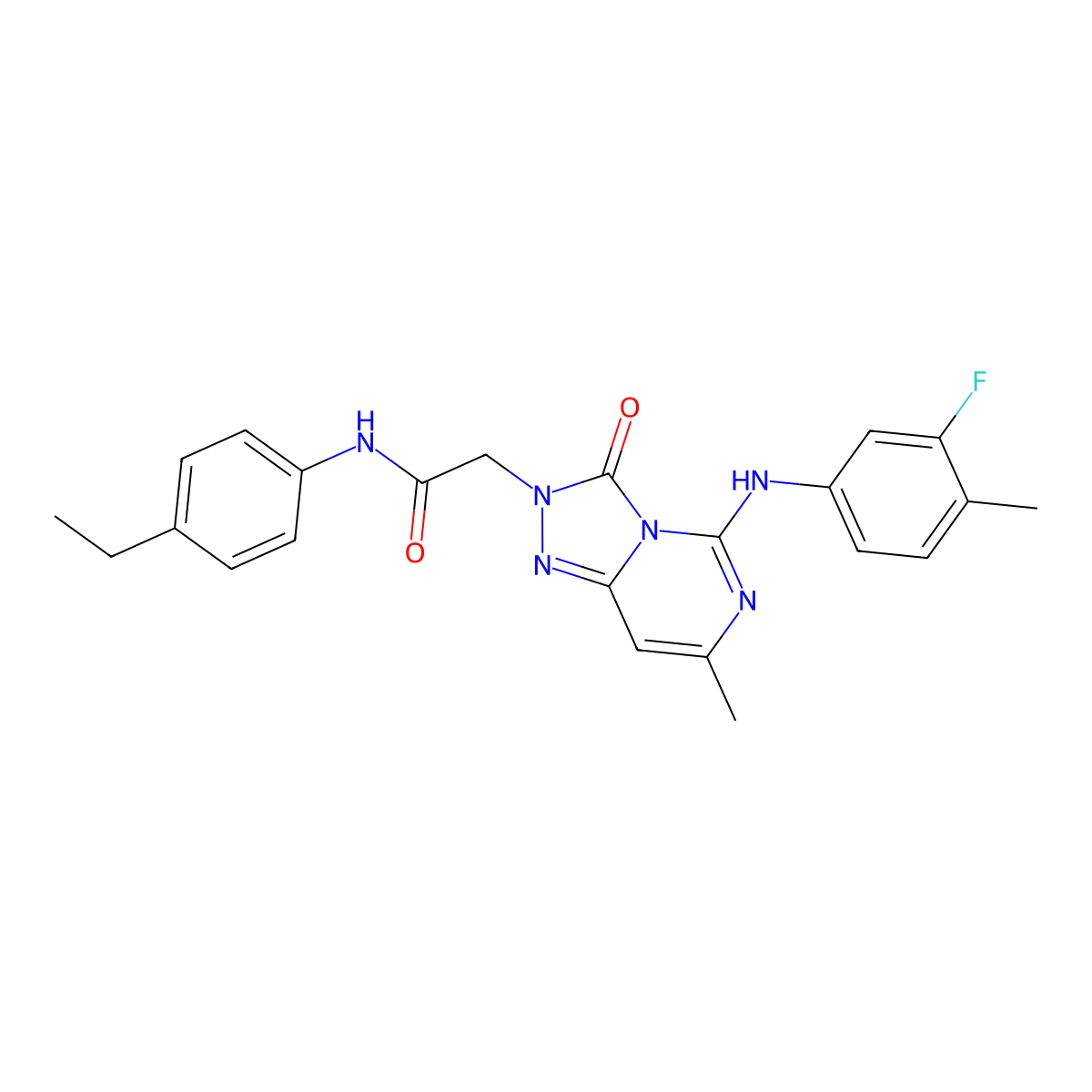 N~1~-(4-ethylphenyl)-2-[5-(3-fluoro-4-methylanilino)-7-methyl-3-oxo[1,2,4]triazolo[4,3-c]pyrimidin-2(3H)-yl]acetamide molecular structure, CAS 1251665-58-3