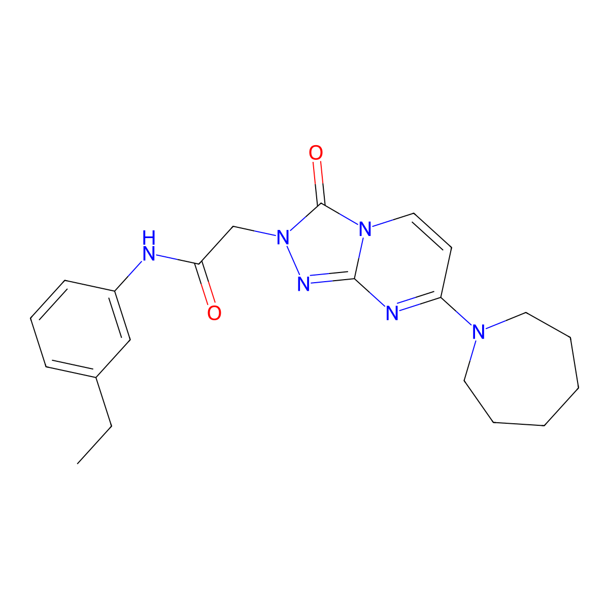 2-[7-(azepan-1-yl)-3-oxo-2H,3H-[1,2,4]triazolo[4,3-a]pyrimidin-2-yl]-N-(3-ethylphenyl)acetamide molecular structure, CAS 1251666-30-4