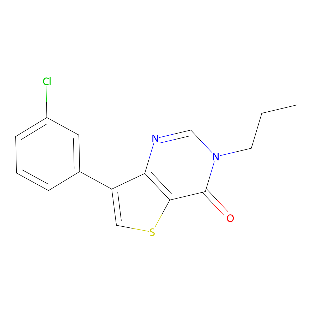 7-(3-chlorophenyl)-3-propylthieno[3,2-d]pyrimidin-4(3H)-one molecular structure, CAS 1251666-95-1
