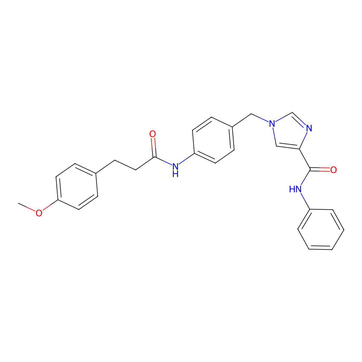 1-(4-(3-(4-methoxyphenyl)propanamido)benzyl)-N-phenyl-1H-imidazole-4-carboxamide molecular structure, CAS 1251667-76-1