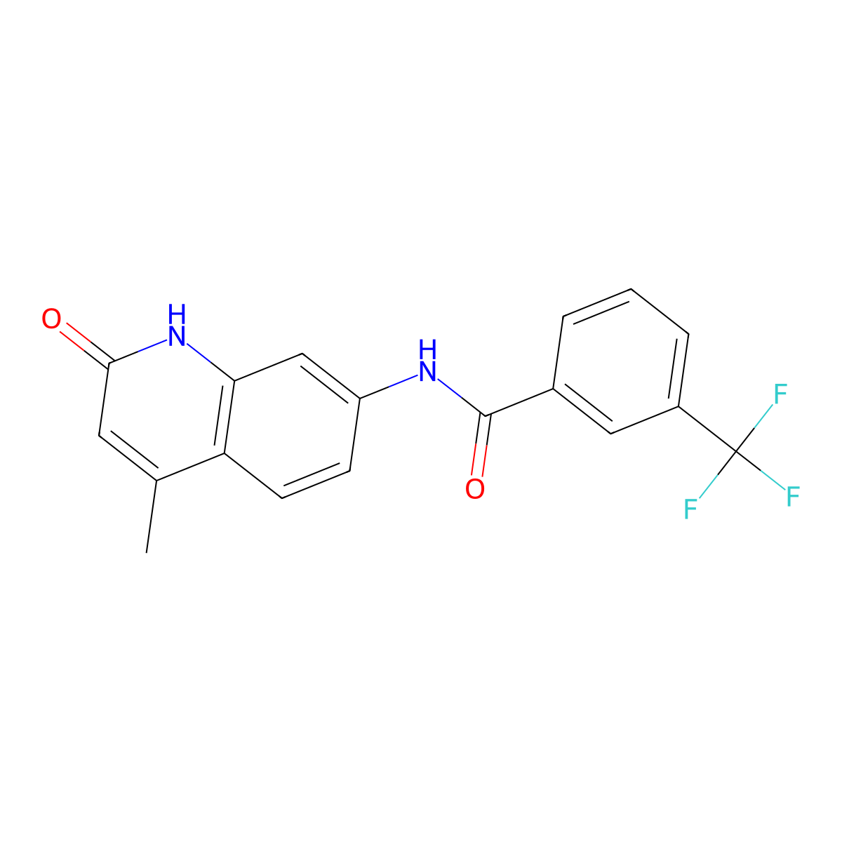 N-(4-methyl-2-oxo-1,2-dihydroquinolin-7-yl)-3-(trifluoromethyl)benzamide molecular structure, CAS 1251667-89-6