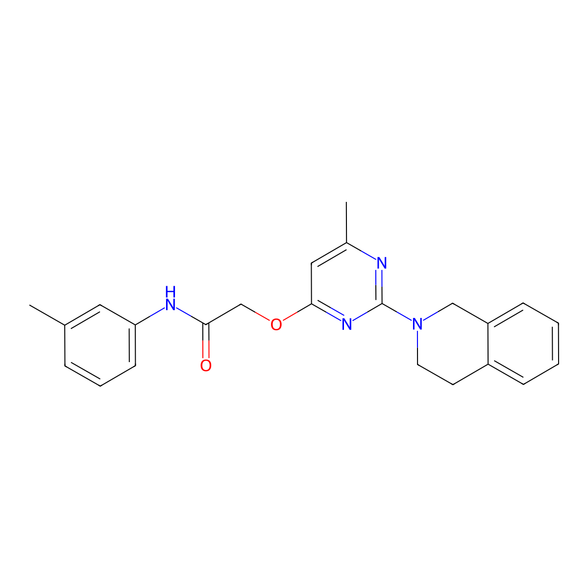 2-{[6-methyl-2-(1,2,3,4-tetrahydroisoquinolin-2-yl)pyrimidin-4-yl]oxy}-N-(3-methylphenyl)acetamide molecular structure, CAS 1251667-93-2