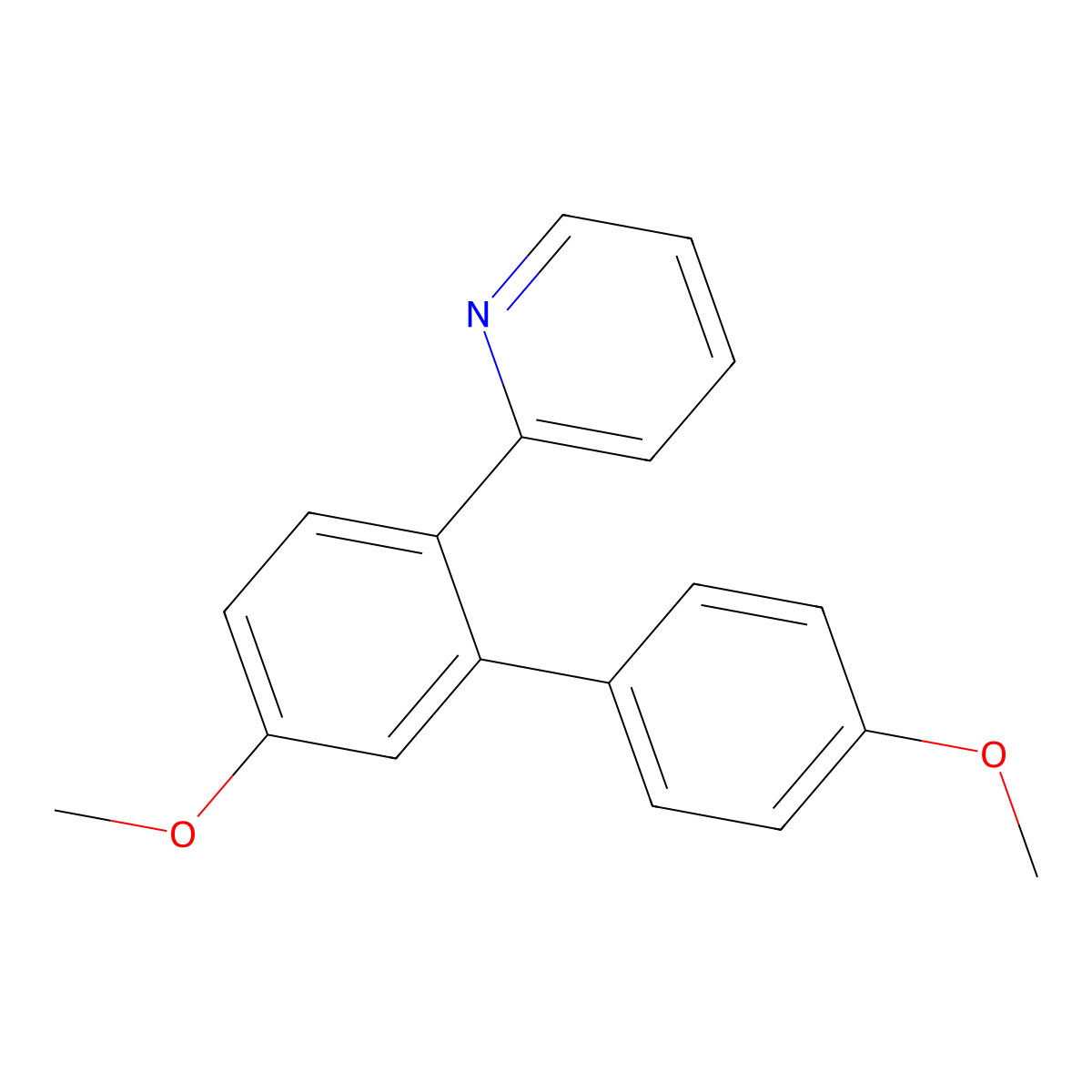 2-{4',5-Dimethoxy-[1,1'-biphenyl]-2-yl}pyridine molecular structure, CAS 1251668-09-3