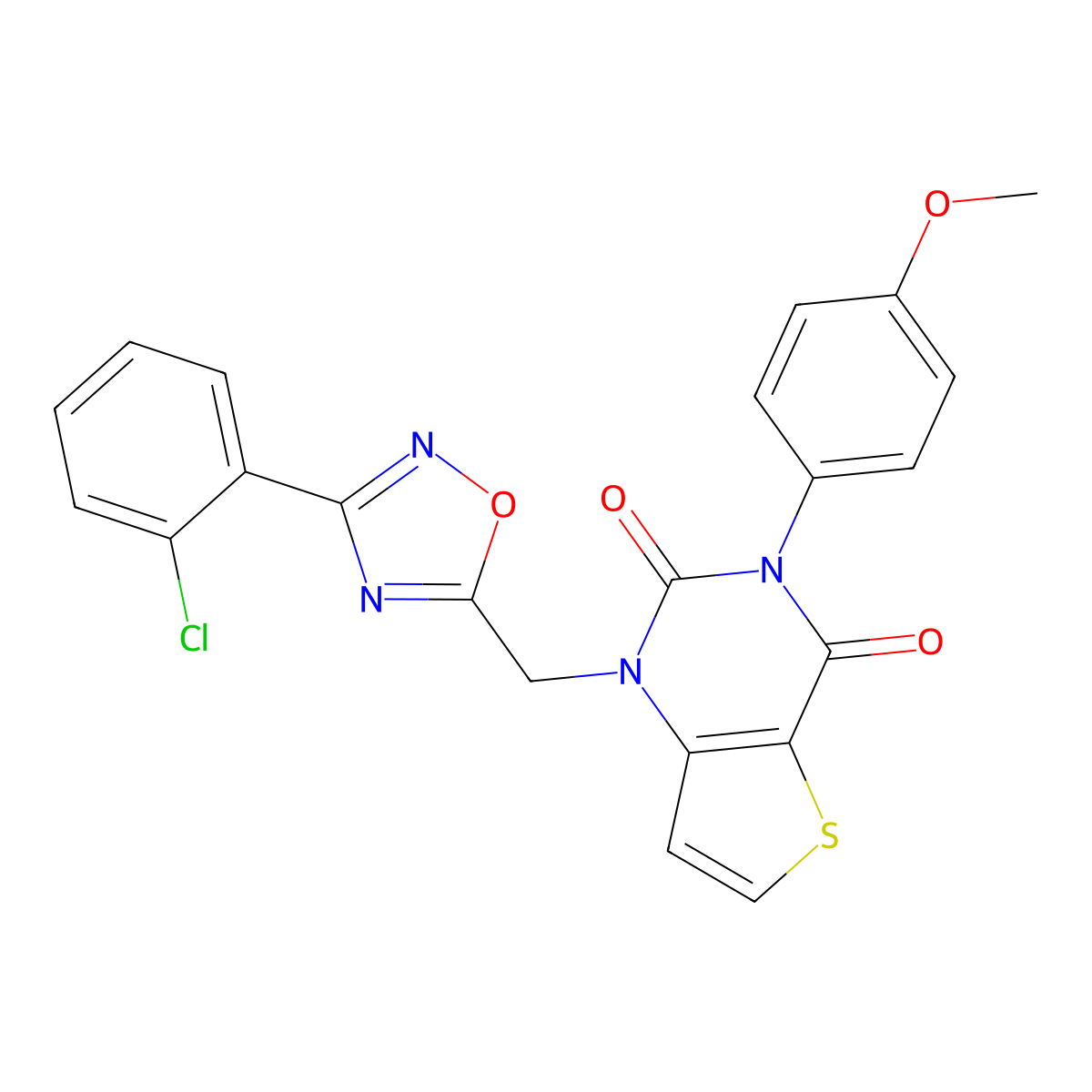 1-{[3-(2-chlorophenyl)-1,2,4-oxadiazol-5-yl]methyl}-3-(4-methoxyphenyl)-1H,2H,3H,4H-thieno[3,2-d]pyrimidine-2,4-dione molecular structure, CAS 1251669-61-0