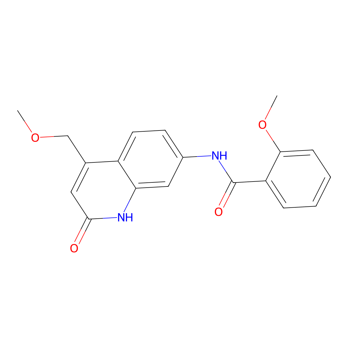 2-methoxy-N-(4-(methoxymethyl)-2-oxo-1,2-dihydroquinolin-7-yl)benzamide molecular structure, CAS 1251669-63-2