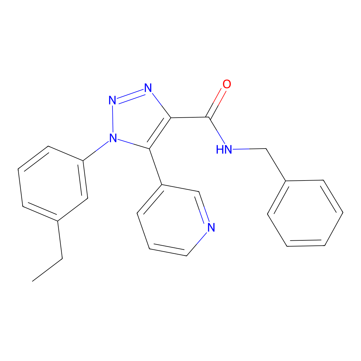 N-benzyl-1-(3-ethylphenyl)-5-(pyridin-3-yl)-1H-1,2,3-triazole-4-carboxamide molecular structure, CAS 1251669-70-1