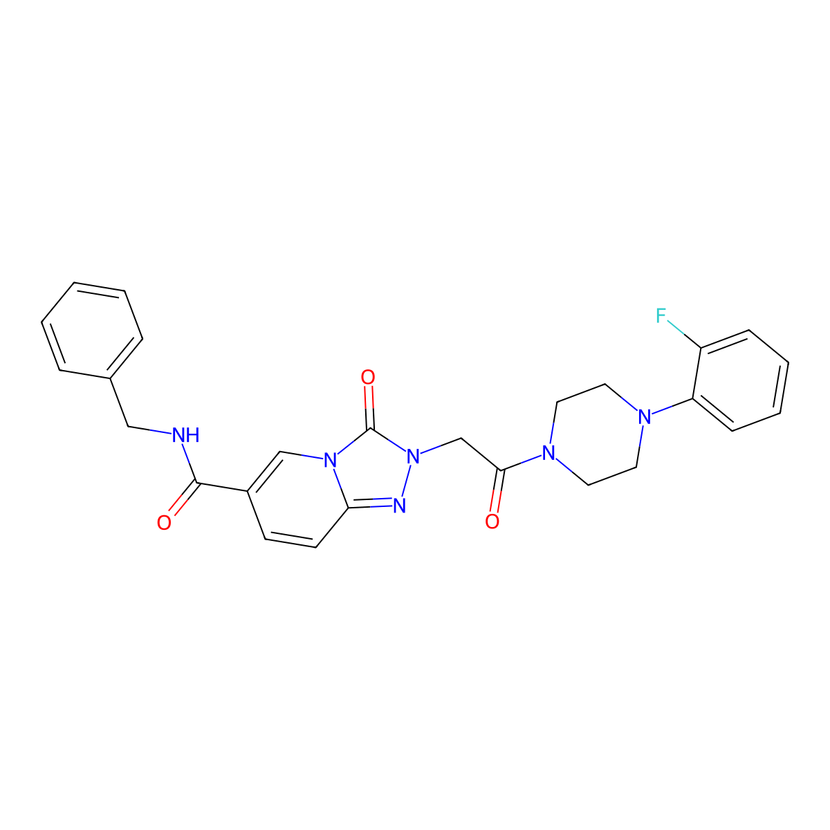 N-benzyl-2-{2-[4-(2-fluorophenyl)piperazin-1-yl]-2-oxoethyl}-3-oxo-2H,3H-[1,2,4]triazolo[4,3-a]pyridine-6-carboxamide molecular structure, CAS 1251669-92-7