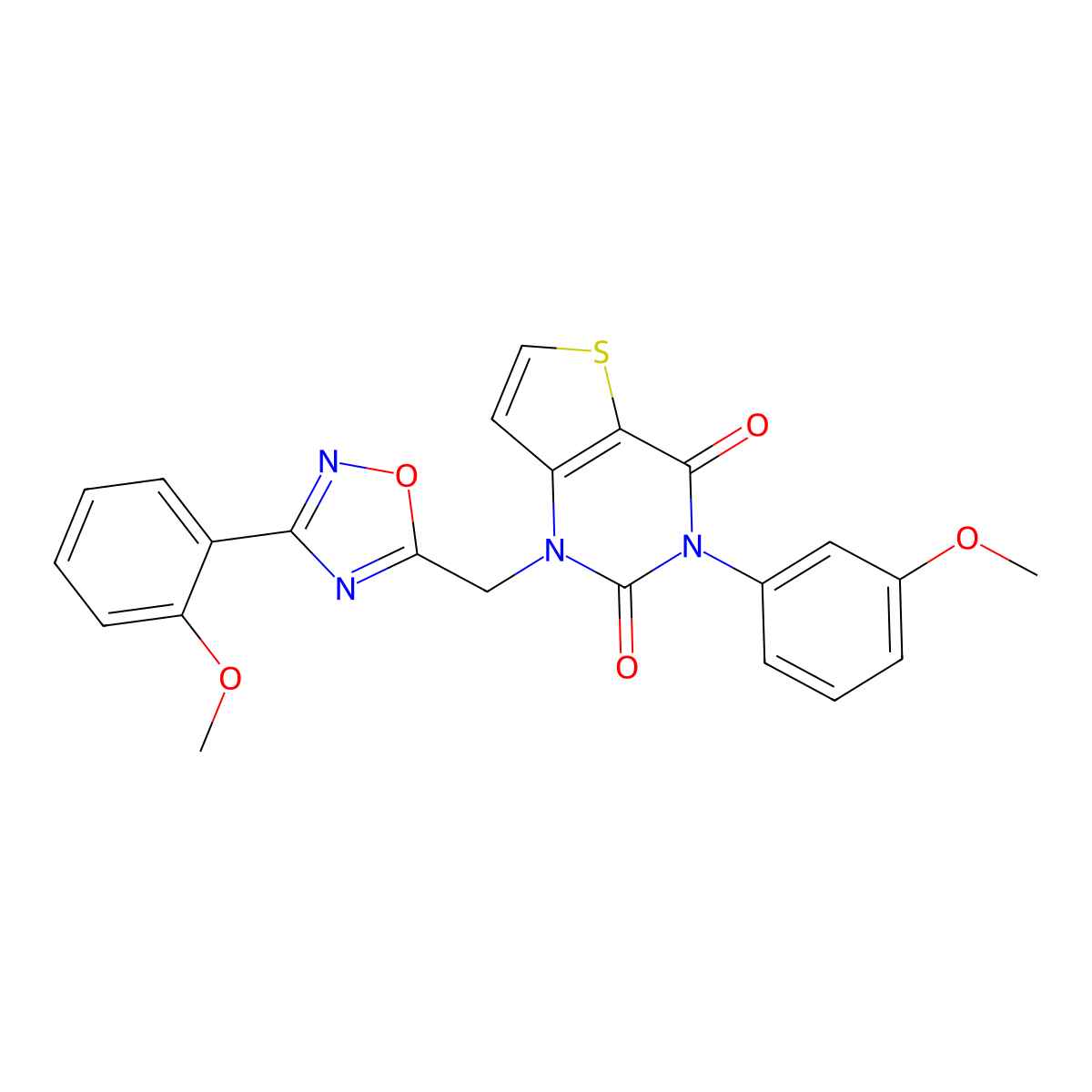 3-(3-methoxyphenyl)-1-{[3-(2-methoxyphenyl)-1,2,4-oxadiazol-5-yl]methyl}-1H,2H,3H,4H-thieno[3,2-d]pyrimidine-2,4-dione molecular structure, CAS 1251670-15-1