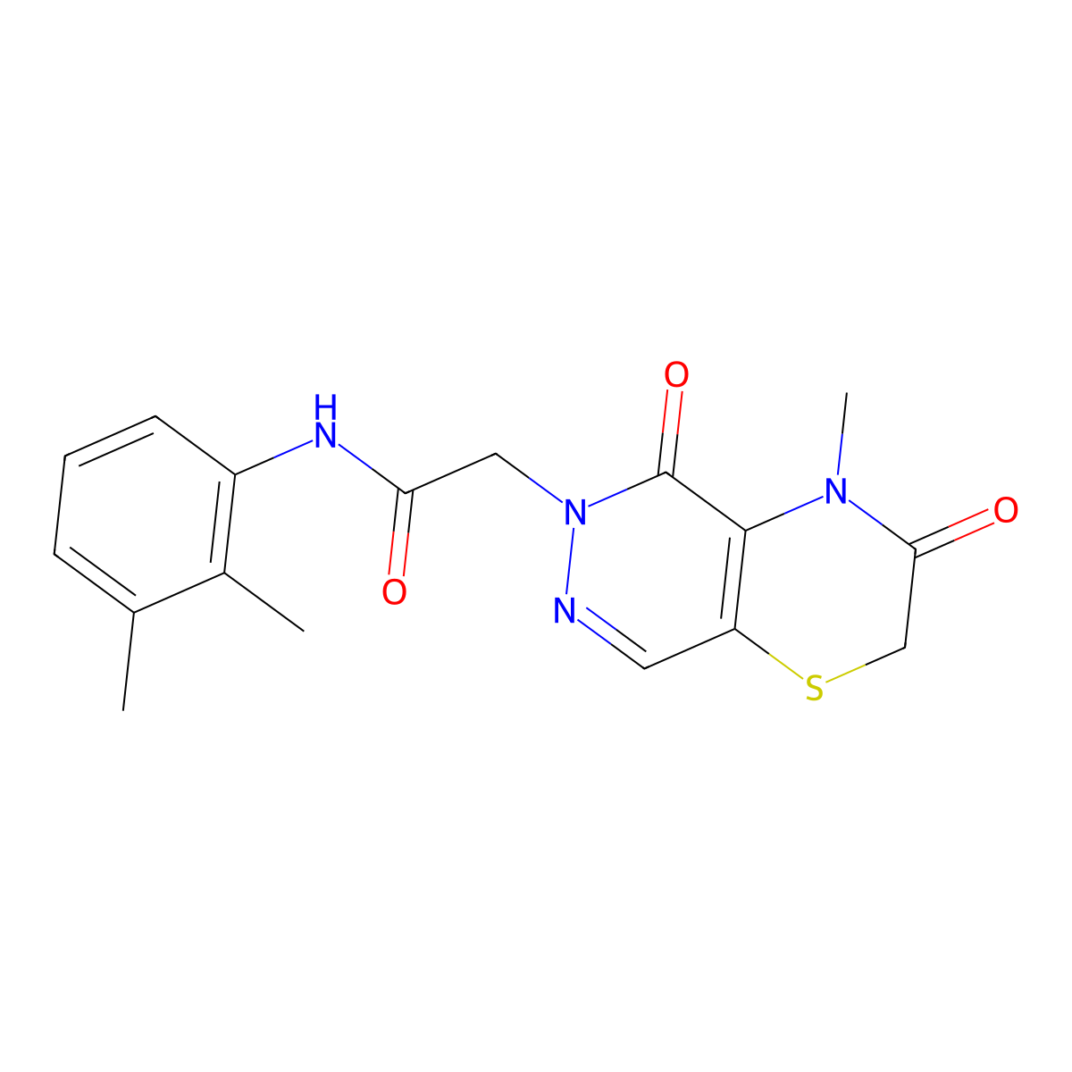 N-(2,3-dimethylphenyl)-2-{4-methyl-3,5-dioxo-2H,3H,4H,5H,6H-pyridazino[4,5-b][1,4]thiazin-6-yl}acetamide molecular structure, CAS 1251670-16-2