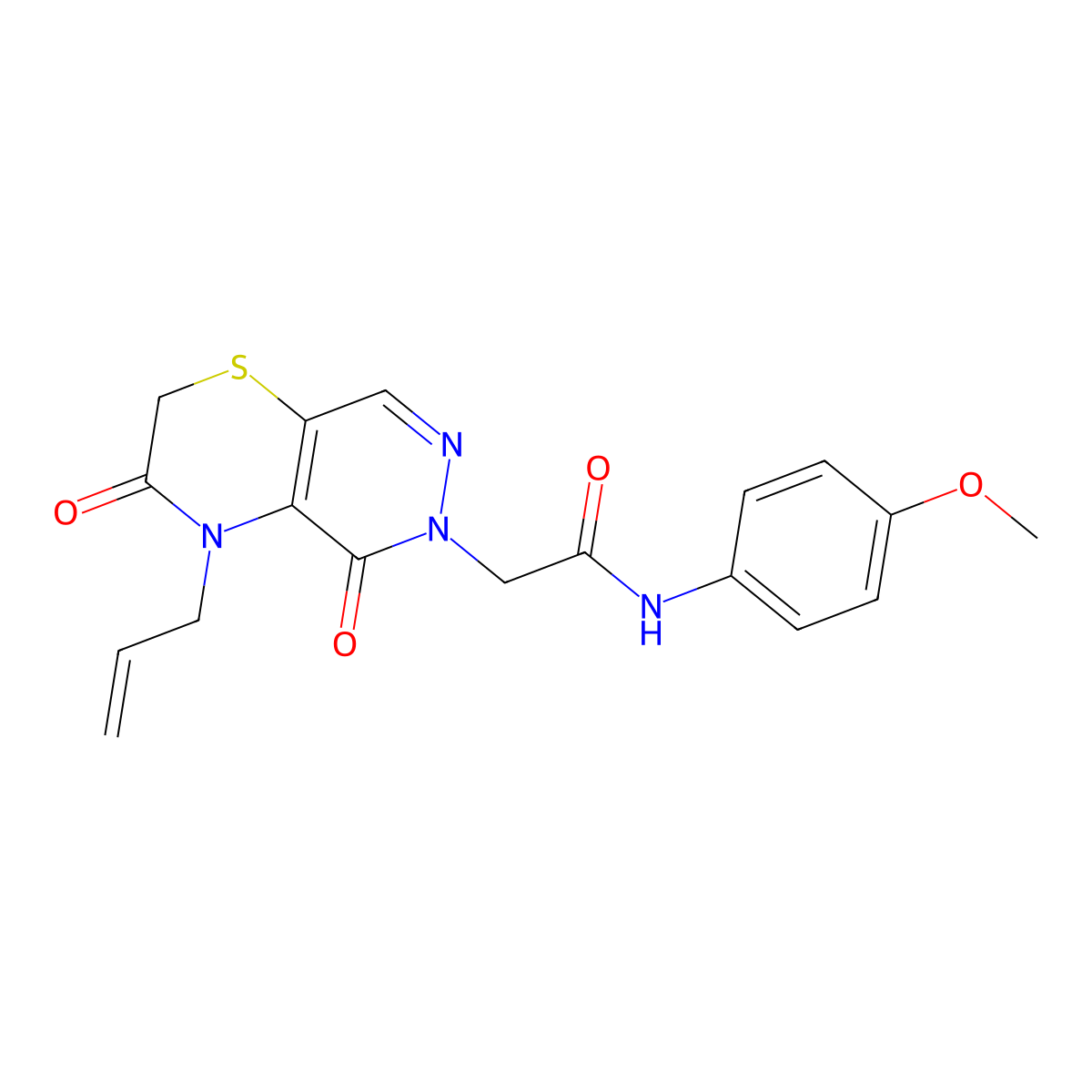 2-(4-allyl-3,5-dioxo-3,4-dihydro-2H-pyridazino[4,5-b][1,4]thiazin-6(5H)-yl)-N-(4-methoxyphenyl)acetamide molecular structure, CAS 1251670-26-4
