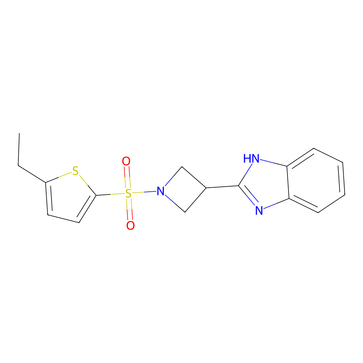 2-(1-((5-ethylthiophen-2-yl)sulfonyl)azetidin-3-yl)-1H-benzo[d]imidazole molecular structure, CAS 1251670-47-9