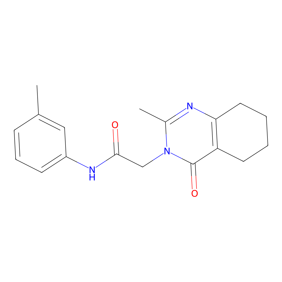 2-(2-methyl-4-oxo-3,4,5,6,7,8-hexahydroquinazolin-3-yl)-N-(3-methylphenyl)acetamide molecular structure, CAS 1251670-70-8